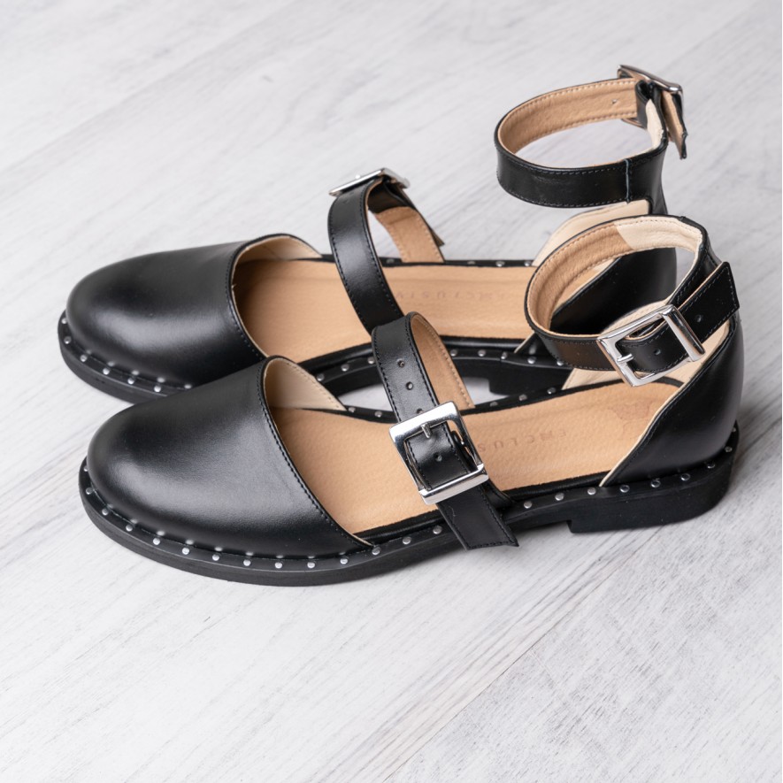 .Pantofi -  Double Belt -  Black 